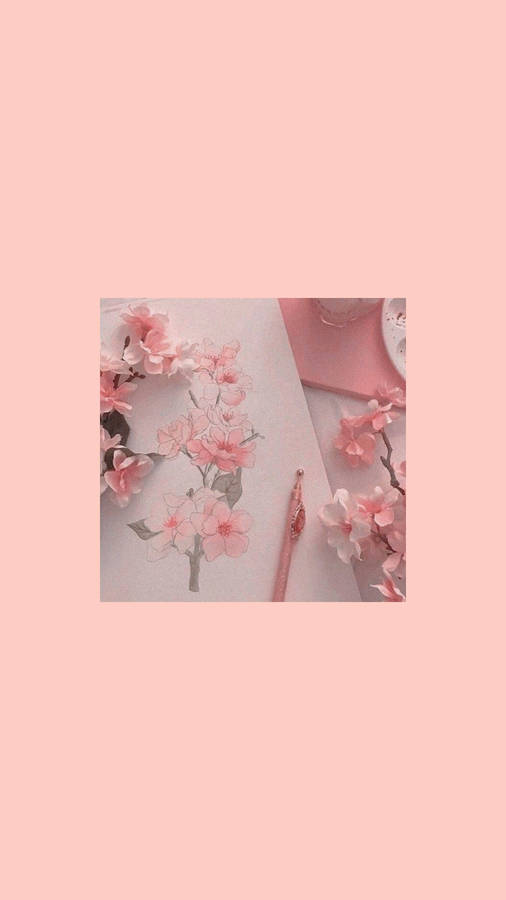 Aesthetic Background For Pink Girl Iphone Wallpaper