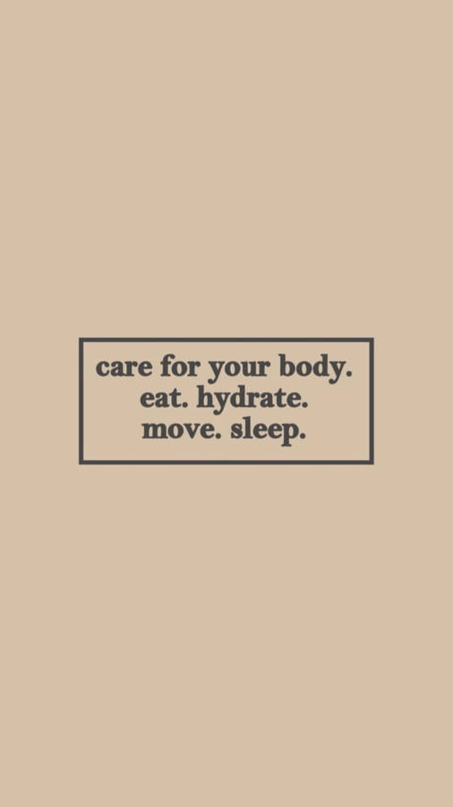 Aesthetic Beige Self-care Quote Wallpaper