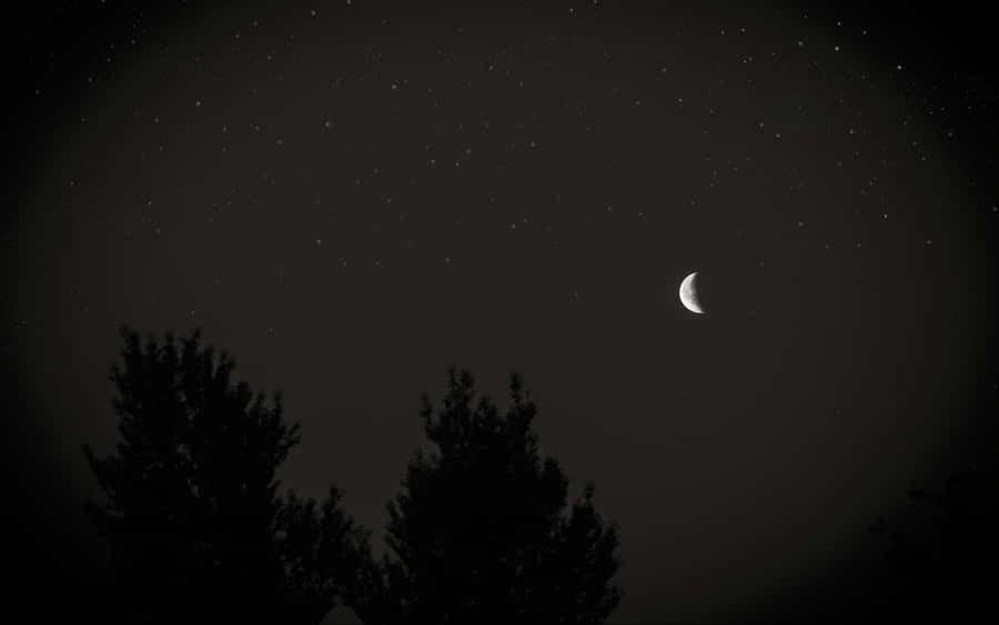 Aesthetic Black Night Sky Wallpaper