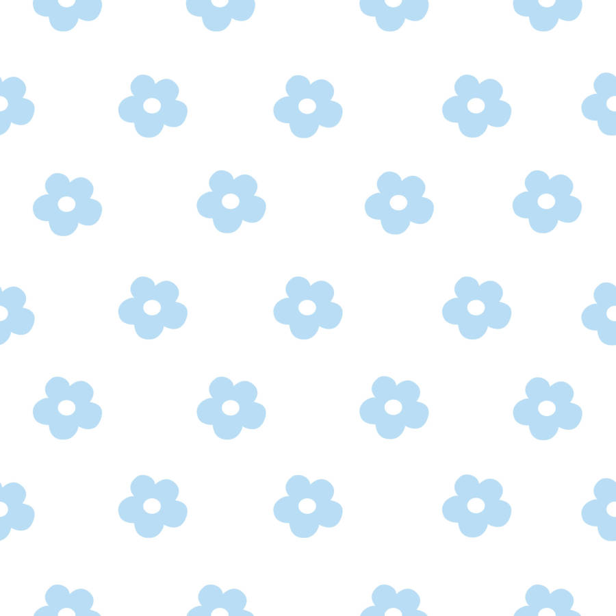Aesthetic Blue Flower Minimalist Wallpaper