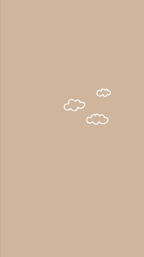 Aesthetic Clouds On Beige Background Wallpaper