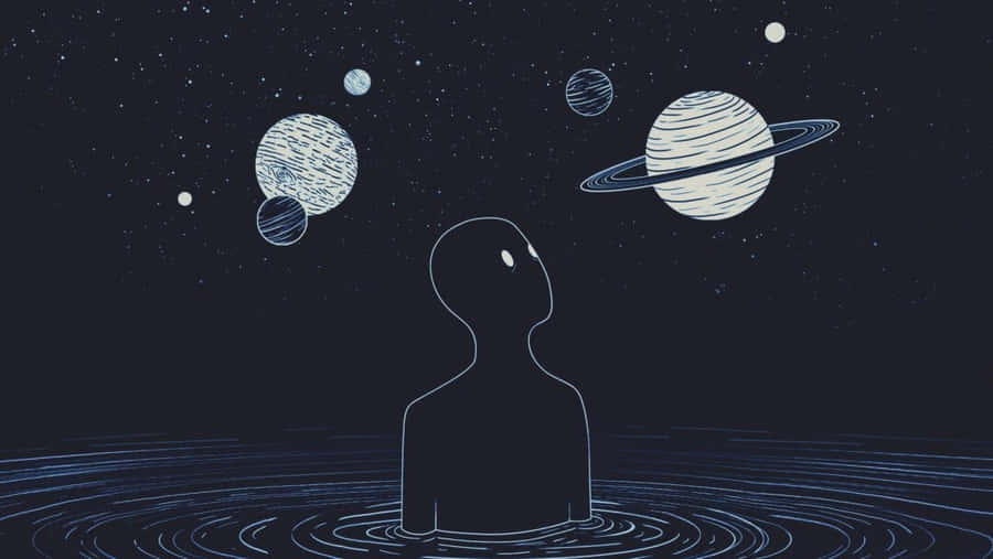 Aesthetic Computer 4k Many Planets Wallpaper
