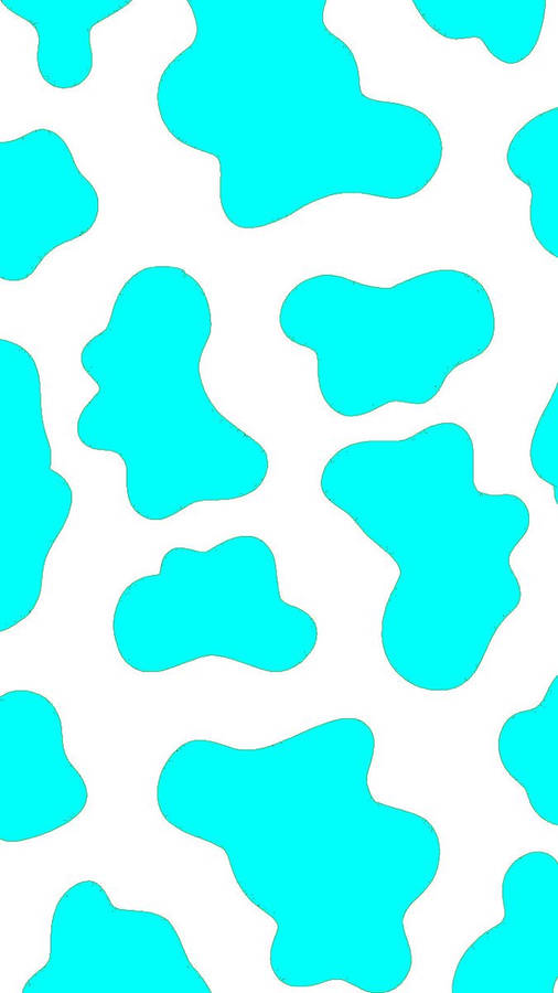 Aesthetic Cyan Cow Print Wallpaper Wallpaper