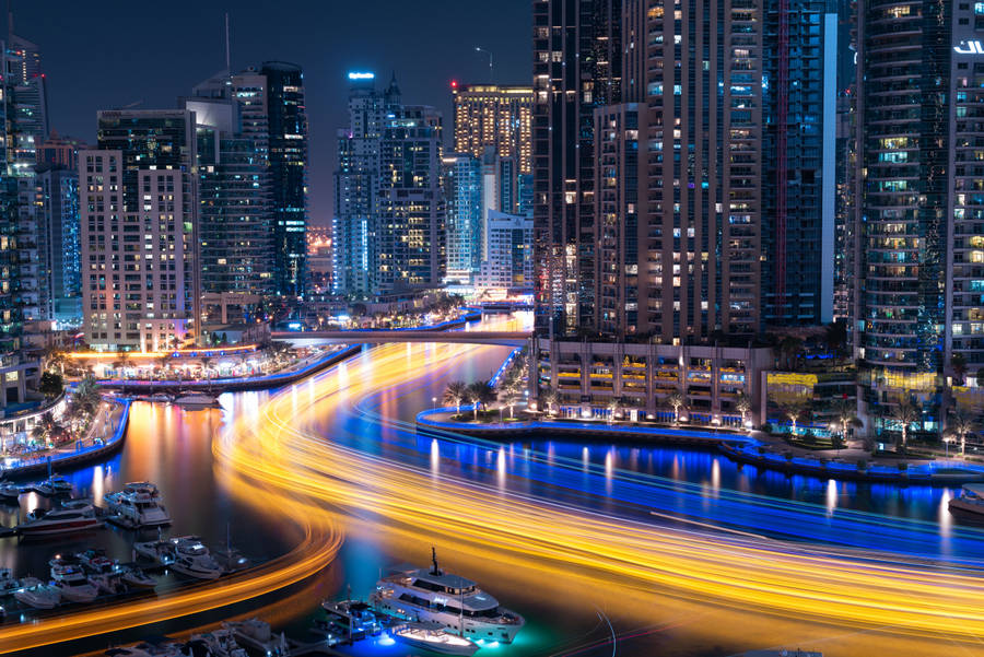 Aesthetic Desktop Dubai Marina Wallpaper