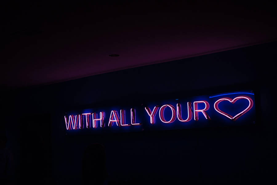 Aesthetic Desktop Neon Heart Wallpaper