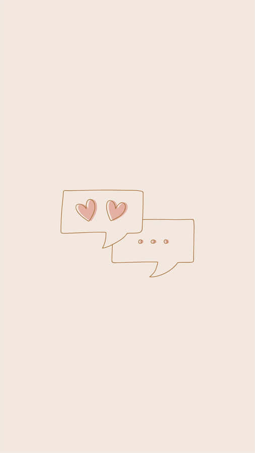 Aesthetic Doodles Hearts Text Bubble Wallpaper