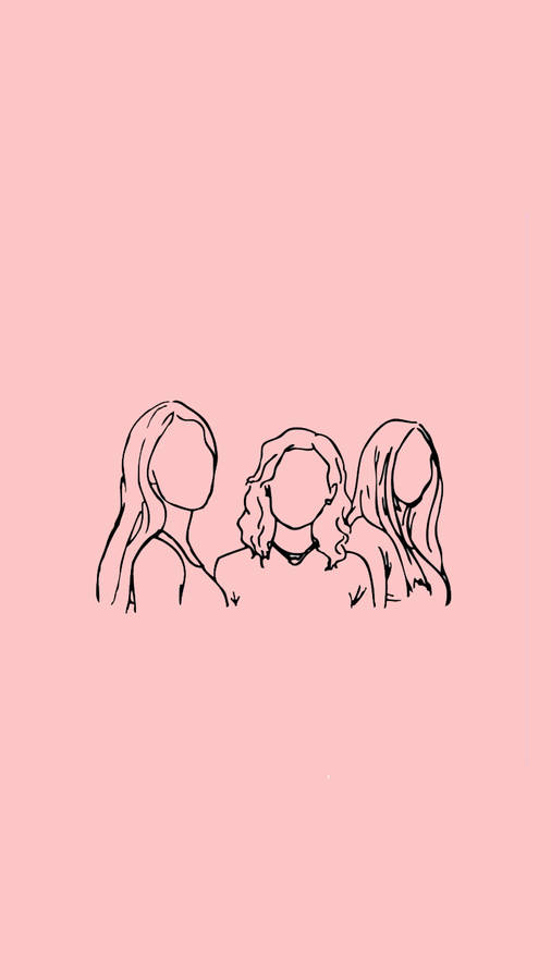 Aesthetic Drawing Of Girls Wallpaper