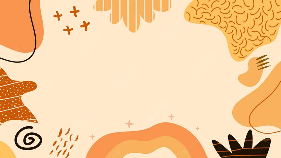 Aesthetic Drawings Orange Background Wallpaper