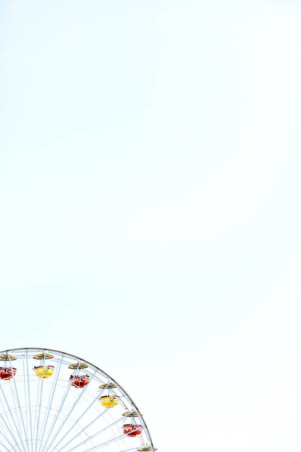 Aesthetic Ferris Wheel On Plain White Wallpaper