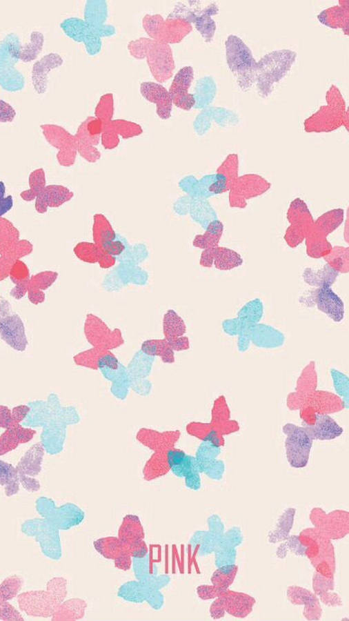 Aesthetic Girly Multicolored Butterflies Wallpaper