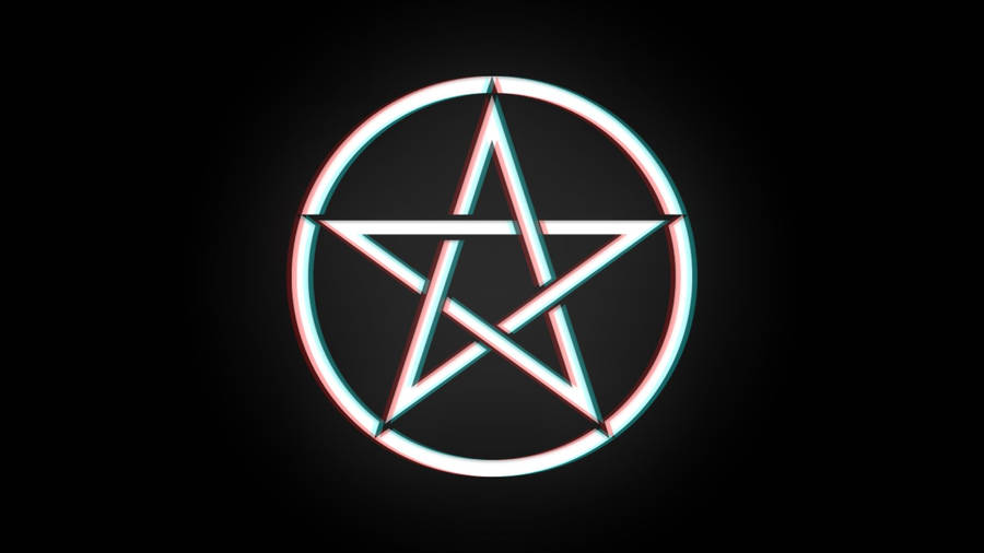 Aesthetic Glitch Pentagram Wallpaper