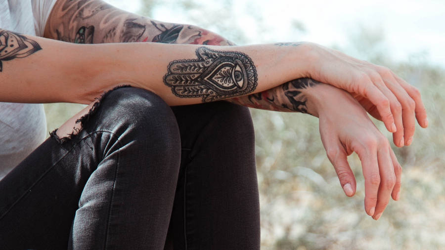 Aesthetic Hamsa Tattoo Wallpaper