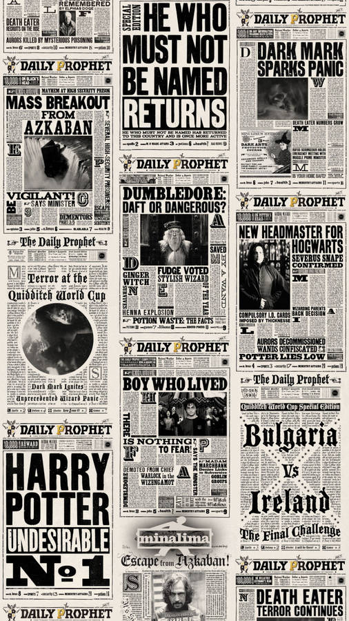 Aesthetic Harry Potter Newspaper Headlines Wallpaper