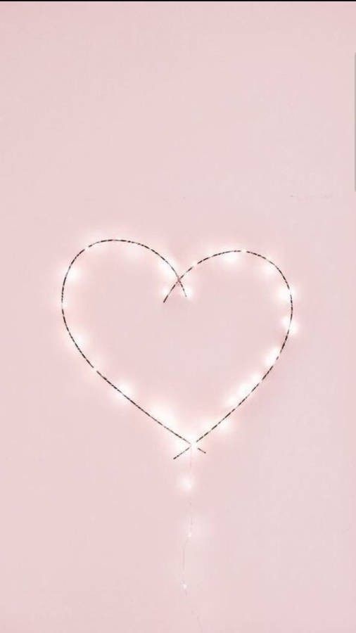 Aesthetic Heart String Lights Wallpaper
