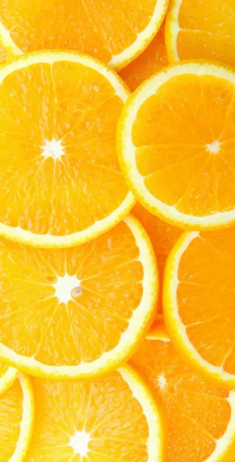 Aesthetic Iphone X Orange Citrus Fruit Pattern Wallpaper