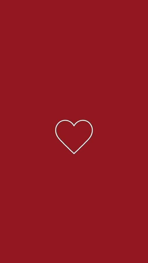 Aesthetic Iphone X Red Heart Icon Wallpaper