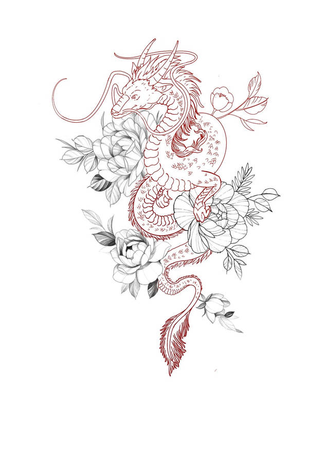 Aesthetic Japanese Dragon Tattoo Wallpaper