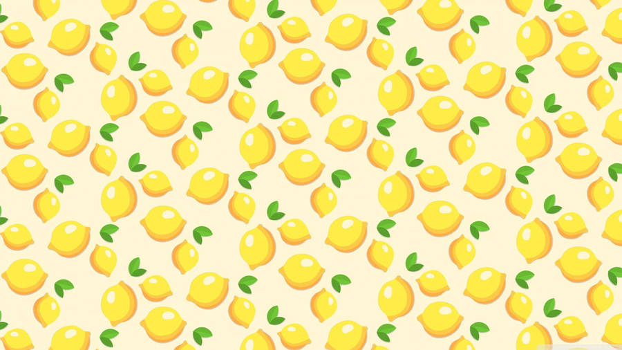 Aesthetic Lemon Pattern Laptop Wallpaper