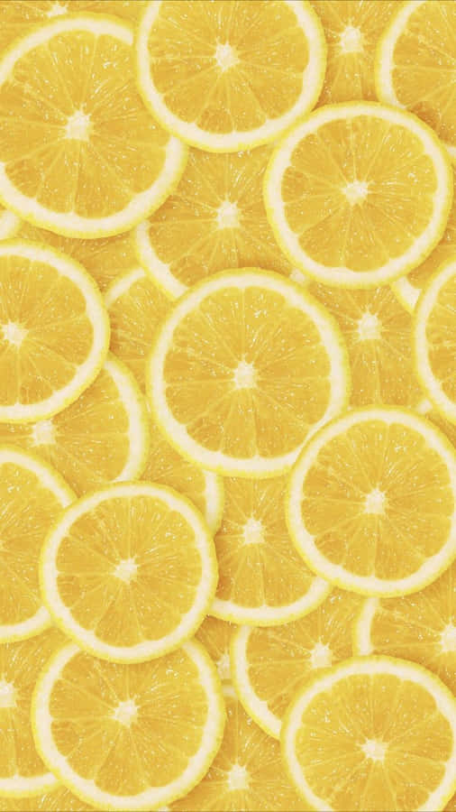 Aesthetic Lemon Slices Wallpaper