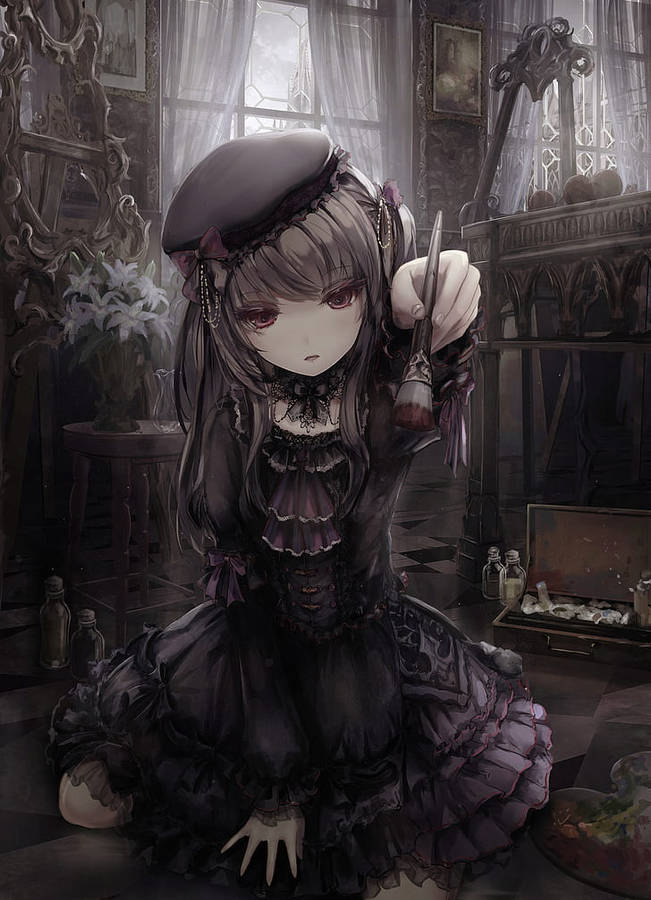 Aesthetic Lolita Anime Girl Emo Wallpaper