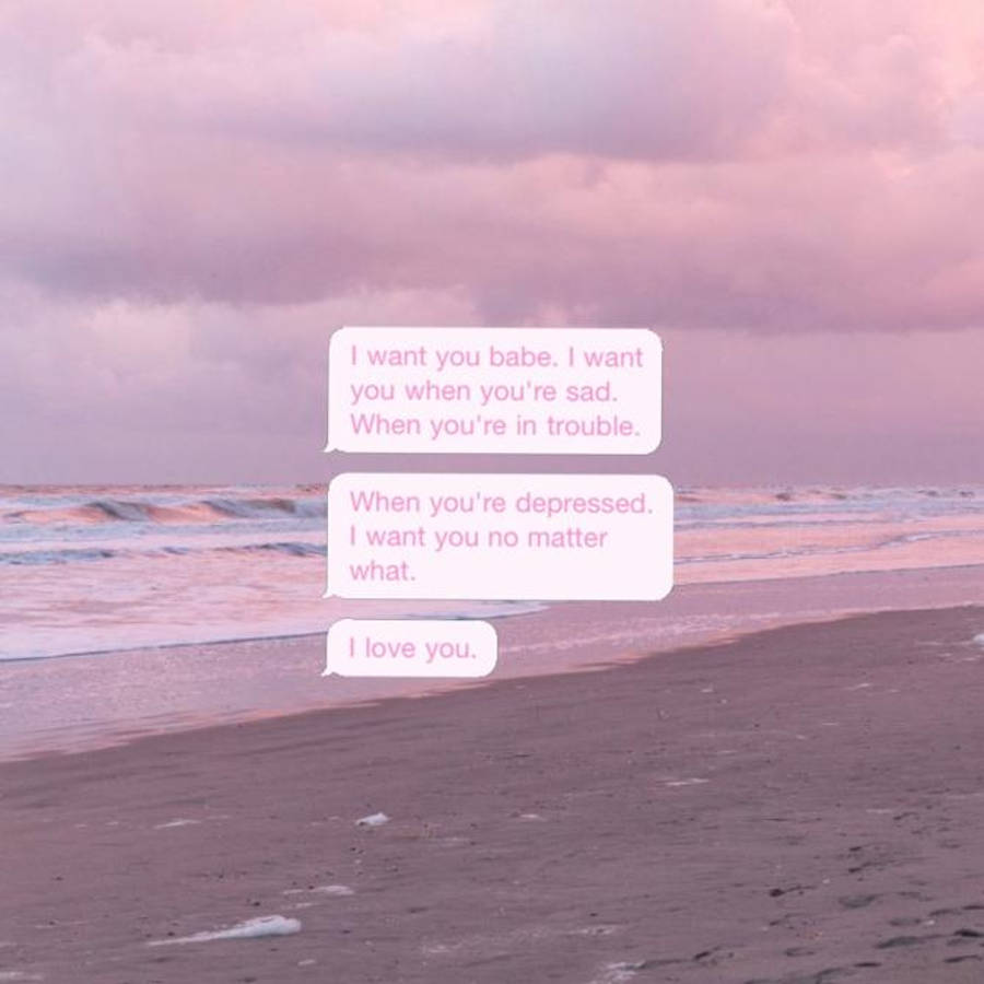 Aesthetic Love Beach Conversation Wallpaper