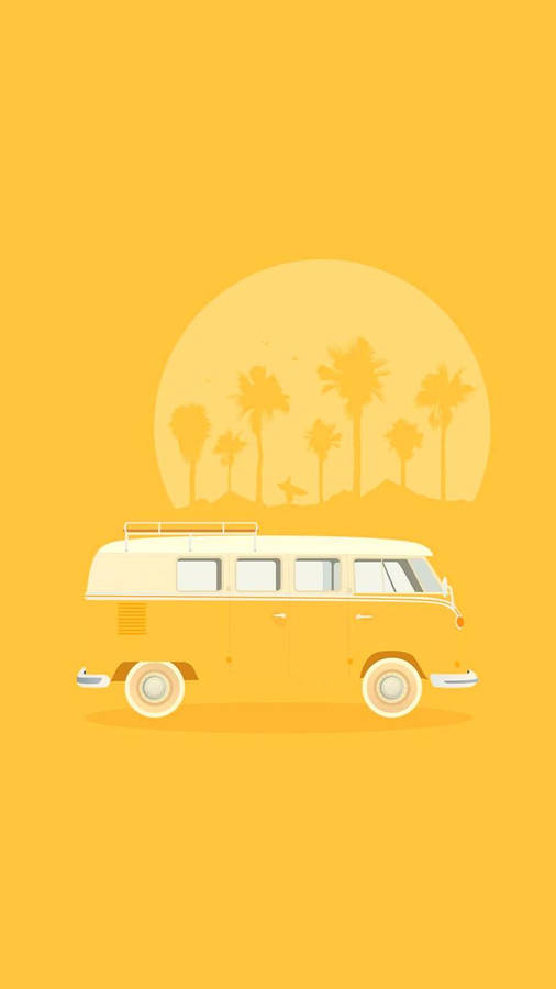 Aesthetic Minimalist Minibus Wallpaper