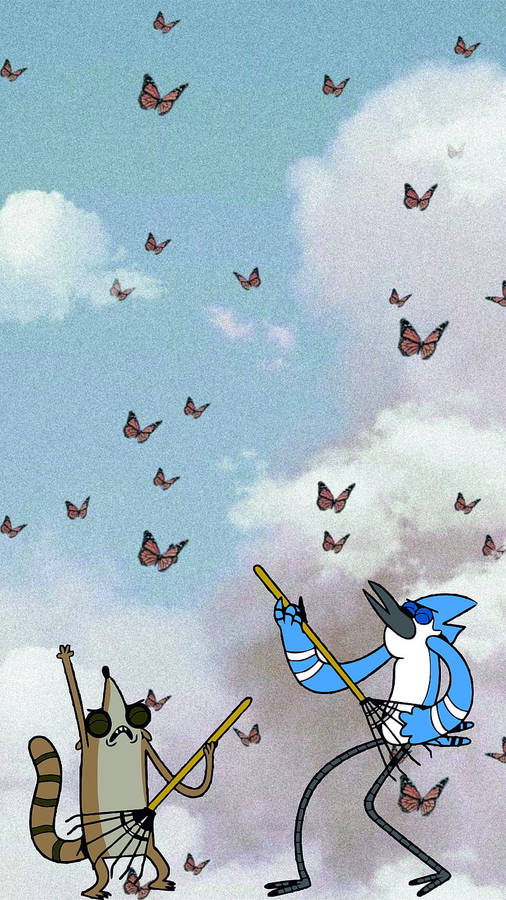 Aesthetic Mordecai And Rigby Wallpaper