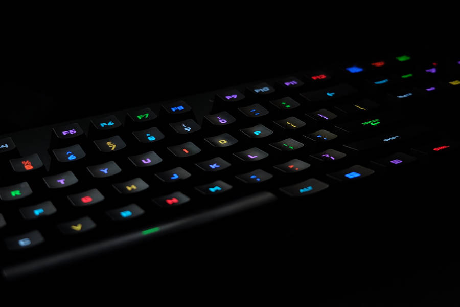 Aesthetic Neon Light Computer Keyboard Wallpaper