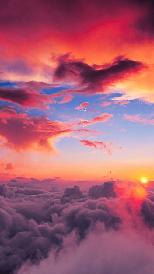 Aesthetic Orange Clouds Home Screen Wallpaper