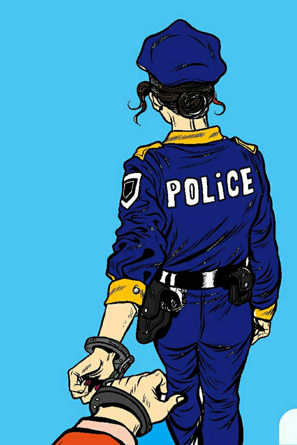 Aesthetic Painted Police Officer Wallpaper