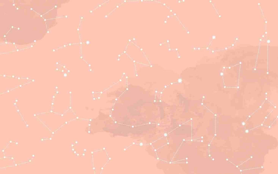 Aesthetic Peach Pink Constellations Wallpaper