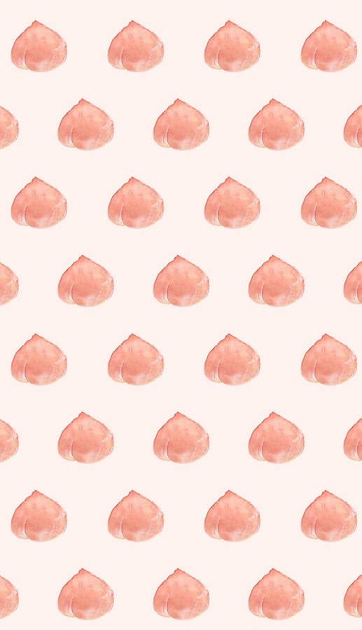 Aesthetic Peach Pink White Background Fruits Wallpaper