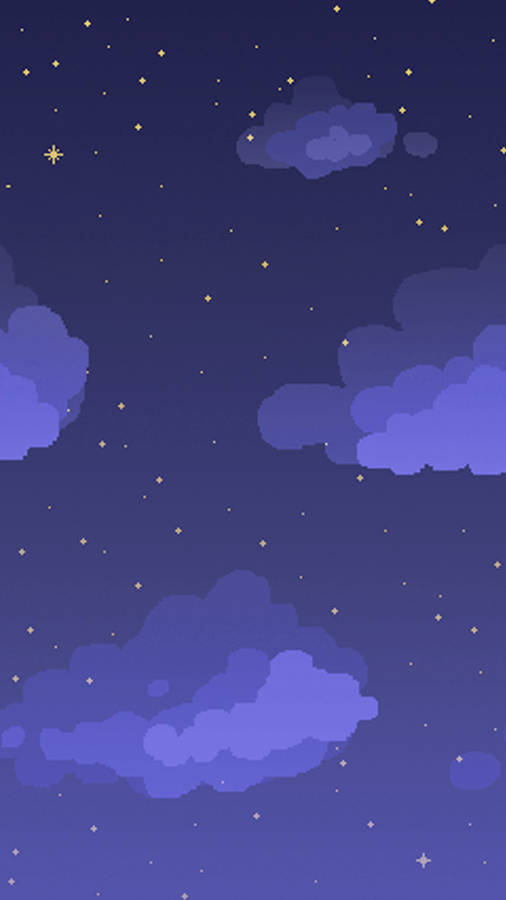 Aesthetic Phone Night Clouds Wallpaper