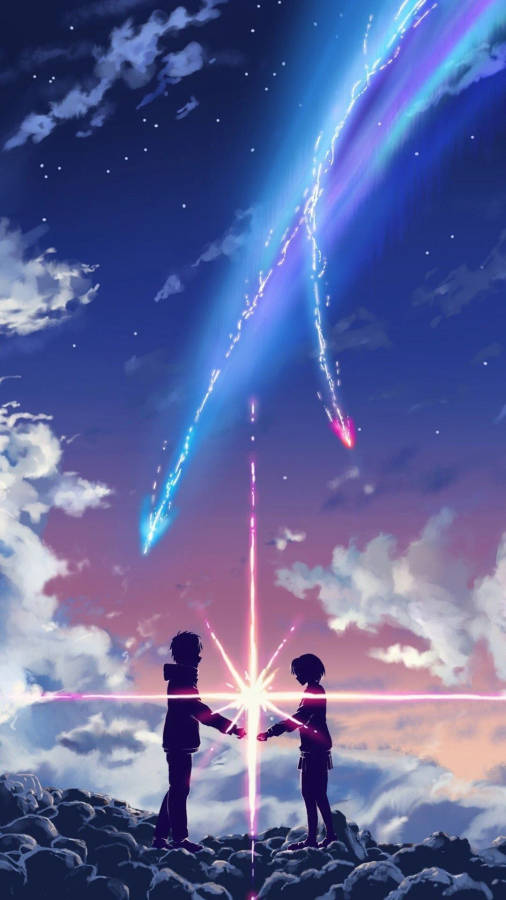 Aesthetic Phone Shooting Stars Wallpaper