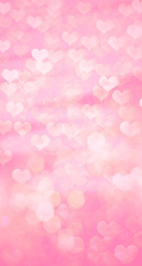 Aesthetic Pink Iphone Tiny Hearts Collage Wallpaper