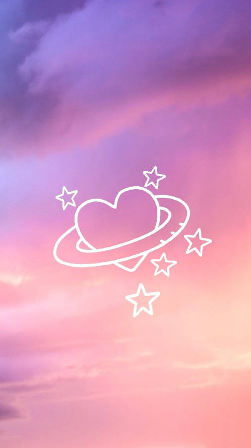 Aesthetic Profile Heart And Stars Wallpaper