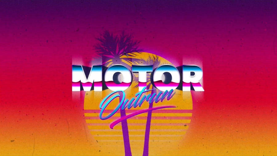 Aesthetic Retro Motor Outrun Wallpaper