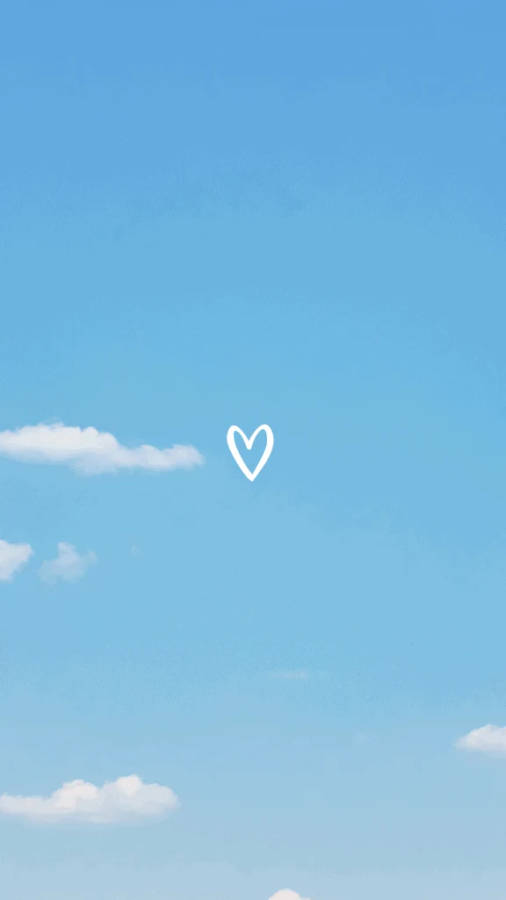 Aesthetic Sky Blue Heart Wallpaper