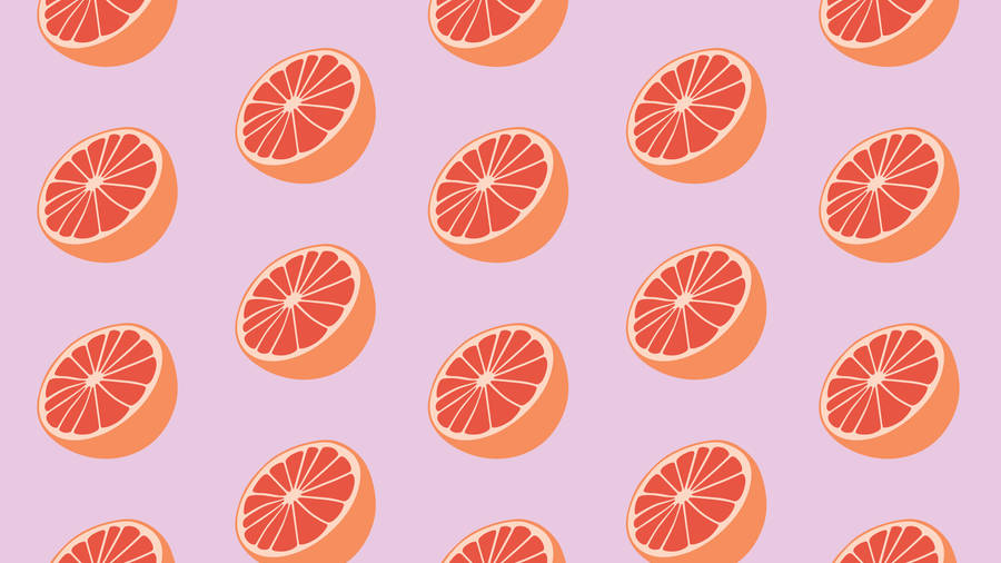 Aesthetic Sliced Grapefruits Digital Art Wallpaper