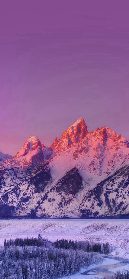 Aesthetic Snowy Mountain For Iphone Wallpaper