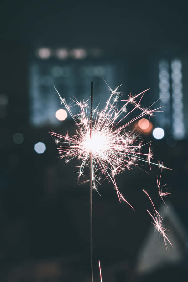 Aesthetic Sparkler Fireworks In Bokeh Wallpaper