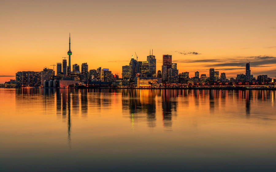 Aesthetic Toronto Modern Cityscape Wallpaper