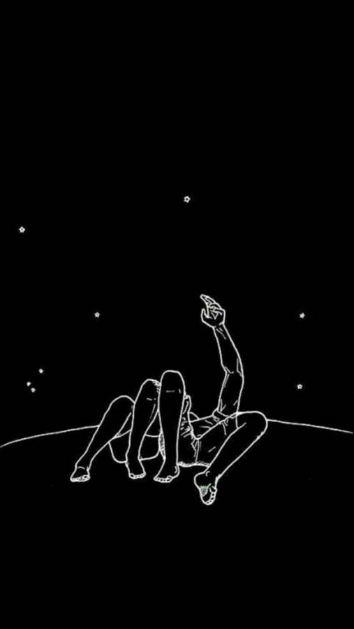 Aesthetic Tumblr Of Couple Star Gazing Wallpaper