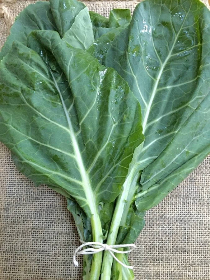 Aesthetic Vegetable Collard Greens High Angle Shot Wallpaper