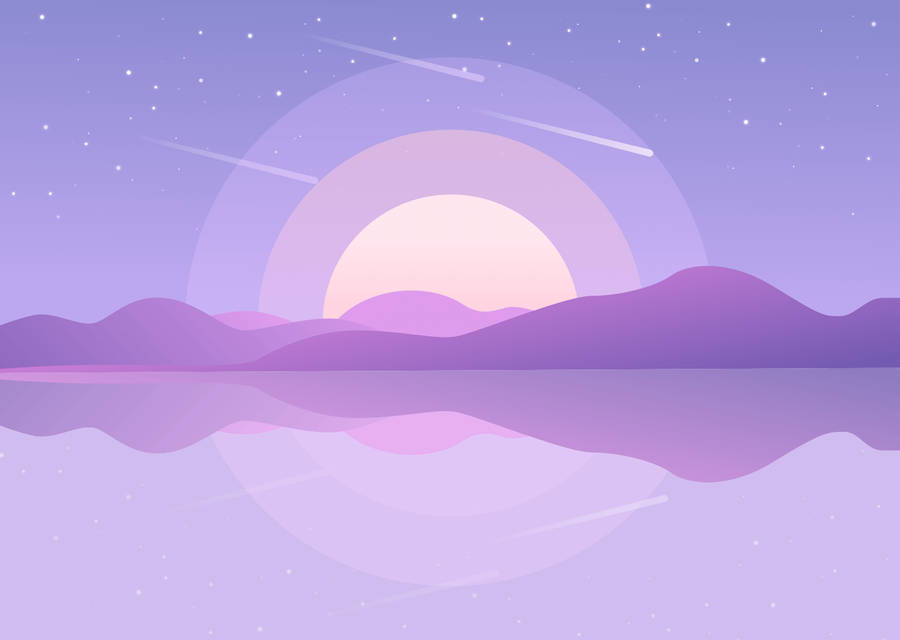 Aesthetic Violet Gradient Landscape Wallpaper