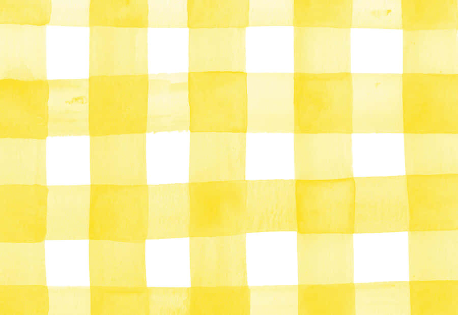 Aesthetic Yellow Water Colored Plaid Wallpaper
