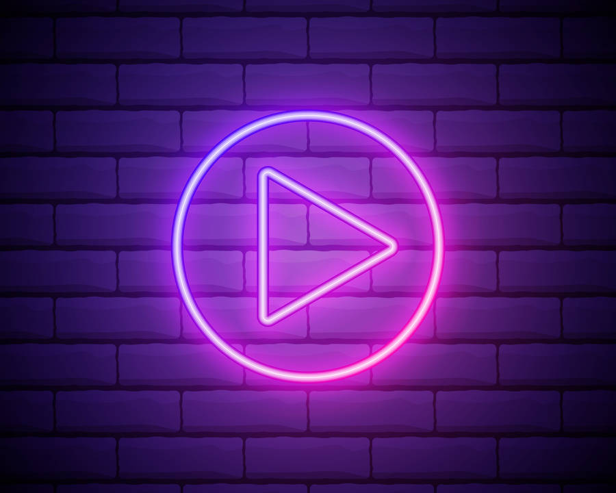 Aesthetic Youtube Neon Play Button Wallpaper