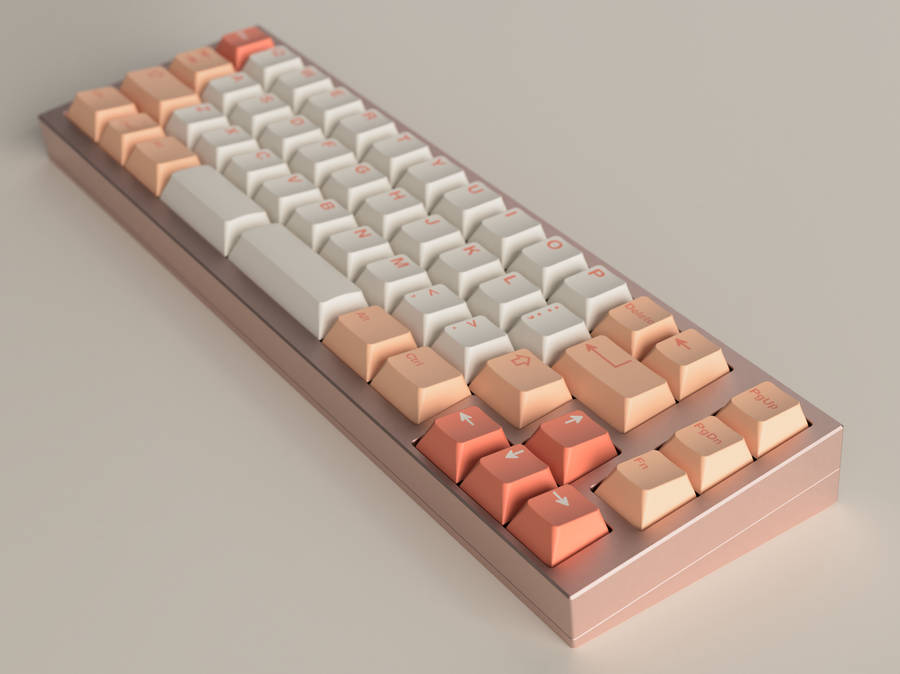 Aesthetically Pleasing White And Peach Keyboard Wallpaper