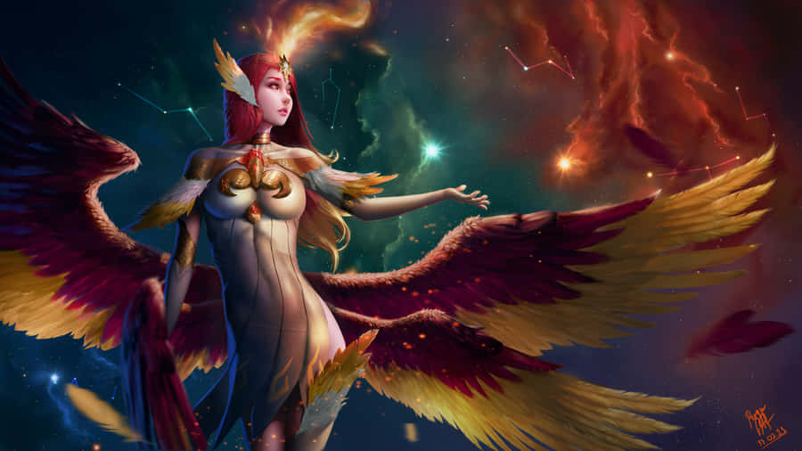 Afk Arena With Red Wings Wallpaper
