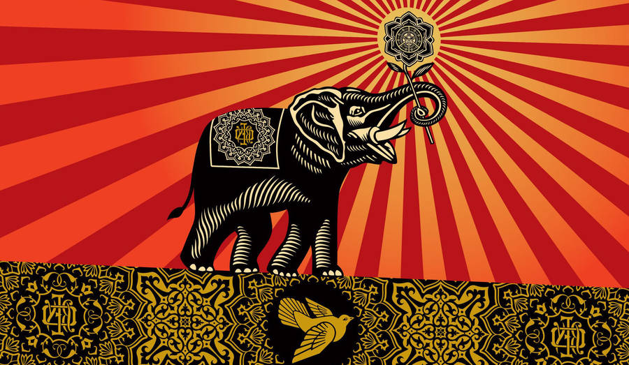 African Elephant Art Wallpaper